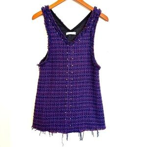 Zara Teen Purple Blue Pink Tweed Jumper Dress Size 11-12